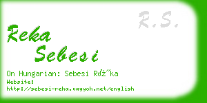 reka sebesi business card